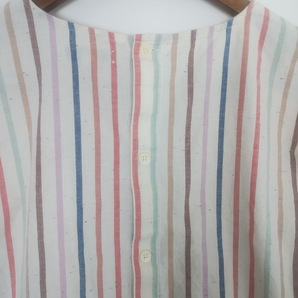 Madewell Button-Back Tie-Front Top Women's Large Cotton Blend Boho Coastal - Picture 3 of 8